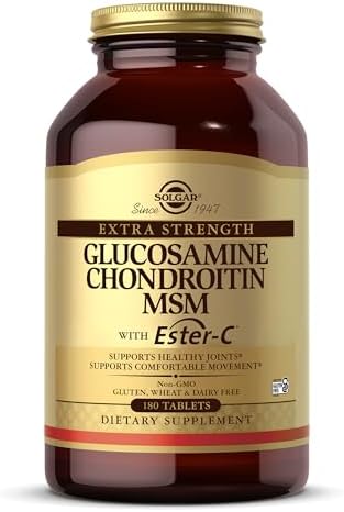 Solgar Extra Strength Glucosamine Chondroitin MSM w/Ester-C, 180 Tablets | Promotes Healthy Joints, Supports Comfortable Movement & Collagen Formation