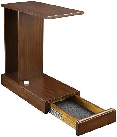 Casual Home Monroe C-Table Drawer, Concealment Furniture, Mocha, 22.75 in x 10 in x 24 in
