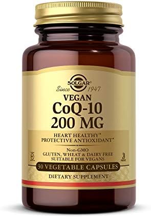Solgar Vegetarian CoQ-10 200 mg, 30 Vegetable Capsules - Heart Healthy | Protective Antioxidant, Coenzyme Q10 (CoQ-10) Supplement - Vegan, Gluten Free