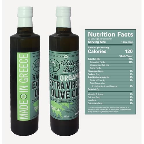 VILLAGE BATCH - AWARD WINNERS - KORONEIKI OLIVE OIL Greek Olive Oil ORGANIC COLD PRESSED OLIVE OIL Extra Virgin Olive Oil High In Polyphenols