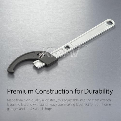 KiWAV Adjustable Steering Stem Wrench 22-75MM – Universal 2-in-1 Spanner with 3/8 Torque Wrench Drive Cutout – Durable Alloy Steel