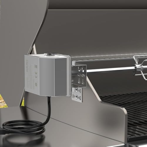 onlyfire Universal Grill Rotisserie Kit, 45"-53" x 1/2" Hexagon Spit Rod | For Most Gas Grills, For Outdoor Cooking