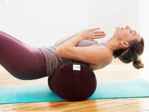 Sol Living Yoga Bolster Pillow for Restorative Yoga, 100% Cotton Meditation Cushion