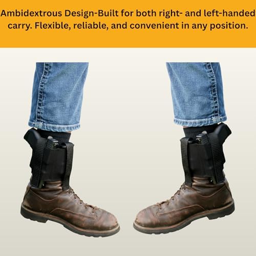 Daltech Force­ Ankle Holster and Mag Holster with Padded Neoprene - CCW Concealed Carry Gun Ankle Holster, Black