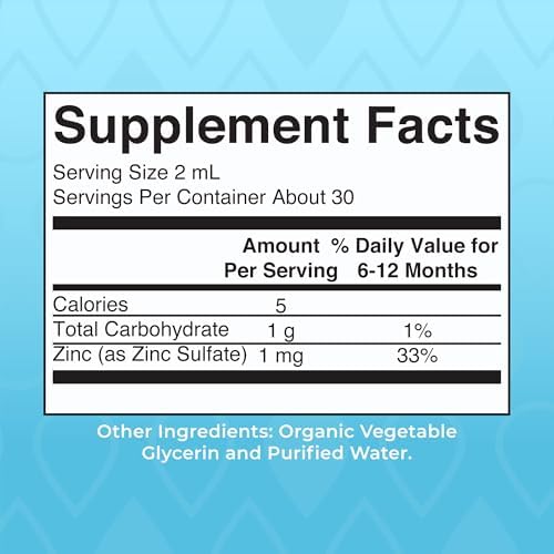 MaryRuth Organic Infant Ionic Zinc Liquid Drops, Unflavored, Vegan, 2 Fl Oz