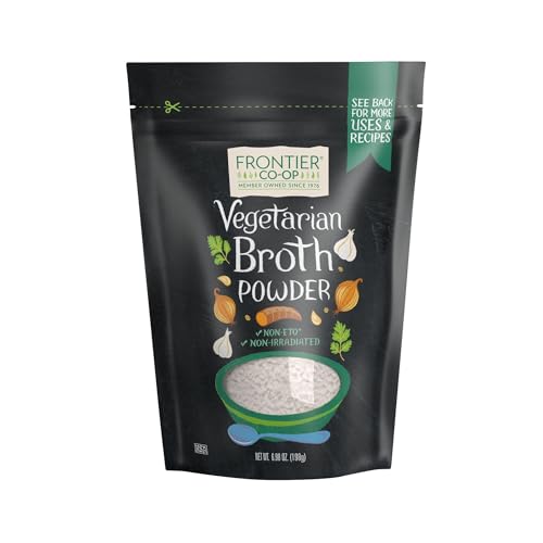 Frontier Co-op Vegetable Broth Powder, 1-Pound Bulk Bag, Broth, Soup Base, Gravy, Hot Drink, Kosher
