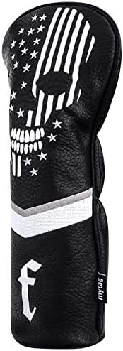 Skull Golf Head Covers Black Synthetic Leather Skeleton Golf Headcovers Set