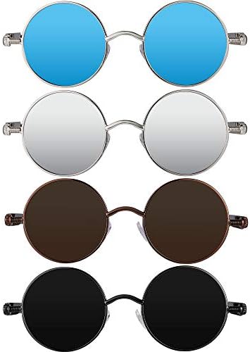 Frienda 4 Pcs Retro Steampunk Sunglasses