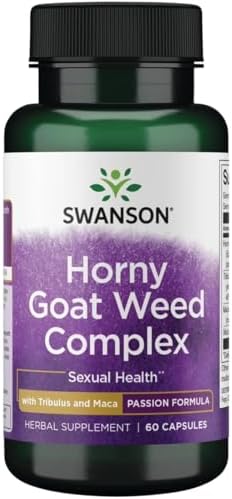 Swanson Horny Goat Weed Complex - with Tribulus and Maca - 60 Capsules (1 Pack) | With Tribulus, Mucuna Pruriens and Maca, Standardized to 1% Icariins