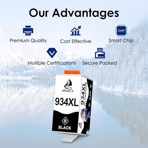 DOUBLE D 934 and 935 Ink Cartridges Compatible Replacement for HP 934XL 935XL High Yield for HP Officejet Pro 6830 6230 6835 6812 6815 6820 6220