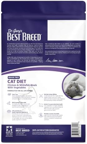 Best Breed Grain Free Cat Diet Made in USA [Natural Dry Cat Food for All Ages] - 4lbs.