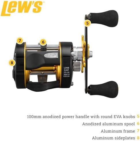 Lew's Speed Cast 5.3:1 Right Hand Casting Reel, Black/Gold