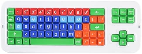 Clevy Keyboard Tri-Mode Uppercase - Kids Uppercase USB & Blutooth Compatible Colorful Spill Proof Keyboard for Early Education - Designed to Help Teach Computer and Keyboard Skills to Children