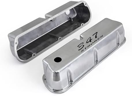 PCE314.1083.18 Compatible with Ford SB 289 302 351w Polished Aluminum 347 Stroker Black Letter Valve Covers