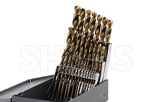 Shars 1/16-1/2", A-Z, #1-#60 M35 Cobalt Jobber Drill Set (115 PCS) 404-2203C L
