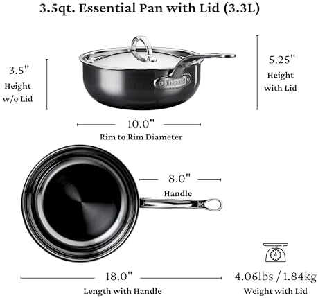 Hestan - NanoBond Collection - Titanium All-In-One Pan, Induction Cooktop Compatible, 3.5 Quart