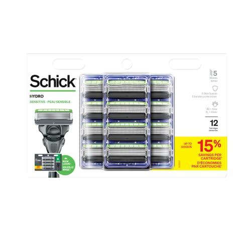 Schick Hydro 5 Sense Sensitive Skin Razor Refills for Men, 8 Count (Pack of 1)
