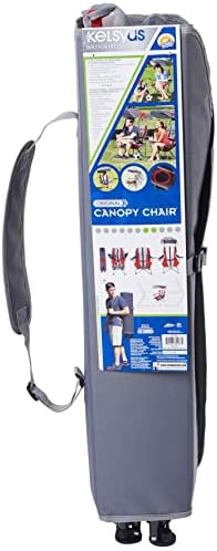 Kelsyus Original Foldable Canopy Chair for Camping, Tailgates, and Outdoor Events, Grey/Red