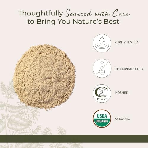 Starwest Botanicals Organic Ashwagandha Root Powder - Bulk 1 lb Bag | Dried Herb for Tea & Natural Herbal Blends, Certified Kosher, Non-GMO
