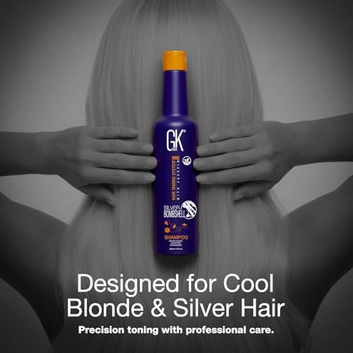 GK HAIR Silver Bombshell Purple Shampoo with Vitamin B5 9.5 Oz | Sulfate-Free Purple Toning Shampoo — Removes Brassy, Yellow & Orange Tones from Blonde, Gray, Silver & Bleached Hair