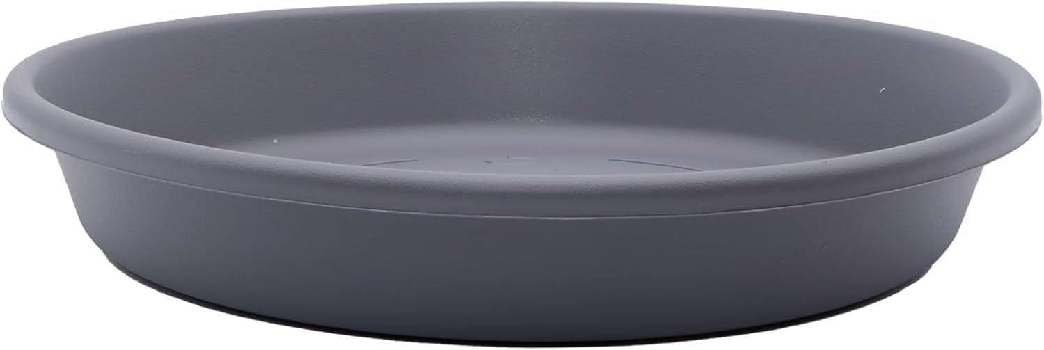 The HC Companies 14 Inch Round Plastic Classic Plant Saucer - Indoor Outdoor Plant Trays for Pots - 14"x14"x2.5" Sandstone