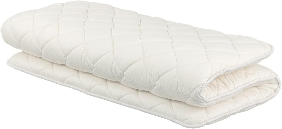 FULI Japanese Futon, Twin XL Size, White - Foldable Shikibuton Floor Bed | Medium Firm Quilted Cotton Sleeping Pad, Portable Roll-Up Japanese Floor Bed for Guests & Small Spaces, 100% cotton surface