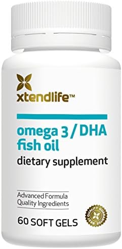Xtendlife Omega‑3 Fish Oil + CoQ10 Supplement, 30 Day Supply | 1100mg DHA & EPA for Heart, Brain & Joint Support – with Ubiquinol CoQ10, Astaxanthin & Lycopene