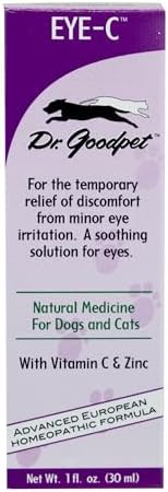 Eye-C All-Natural Eye Drops for Dogs, Cats | Human Quality Zinc & Vitamin C | Veterinarian Recommended Eye Care | Soothe, Wash