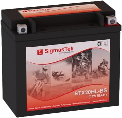 Genuine SigmasTek STX20HL-BS SLA AGM Motorcycle Battery by SigmasTek, STX20HL-BS 310CCA