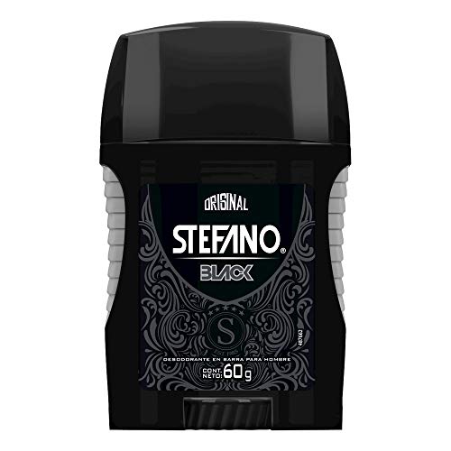 Stefano Stick Deodorant for Men 2.5oz, Desodorante Estefano Barra 60gr (Black)