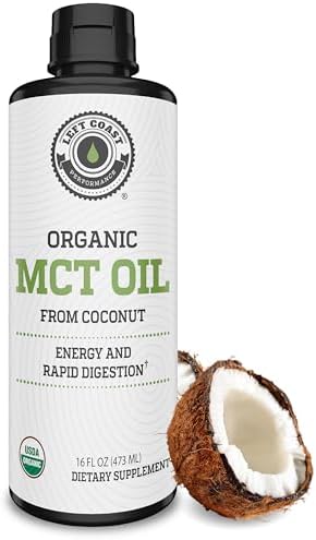 100% Coconut MCT Oil Liquid, 32 Fl Oz | MCT Oil C8 C10 for Sustained Mental Energy & Focus - Support Great for Smoothies Salads Coffee - Palm Free, Keto Friendly