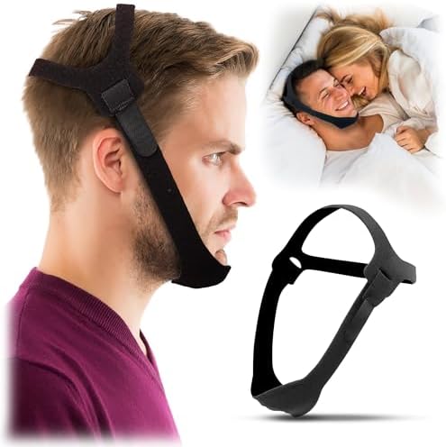Chin Strap for CPAP Users and Sleeping - Anti Snoring Device | Adjustable Breathable Jaw Strap, Keeps Mouth Closed, Snore Stopper for Men and Women