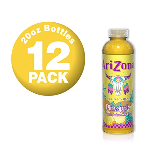 AriZona Pineapple Fruit Juice Cocktail, 20 Fl Oz (Pack of 12)