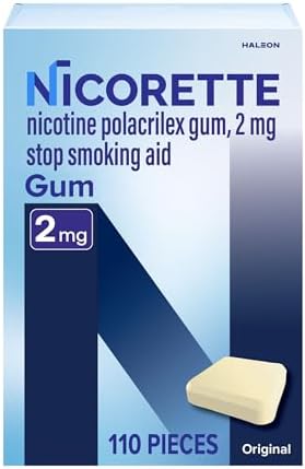 Nicorette Nicotine Gum Stop Smoking Aid, 2 mg, Original Flavor - 200 Count | Reduces Nicotine Cravings and Withdrawal Symptoms, Intense Craving Relief, Portable Smoking Cessation Gum
