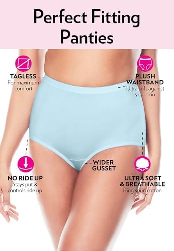Comfort Choice Plus Size Full Coverage Nylon Brief 10-Pack