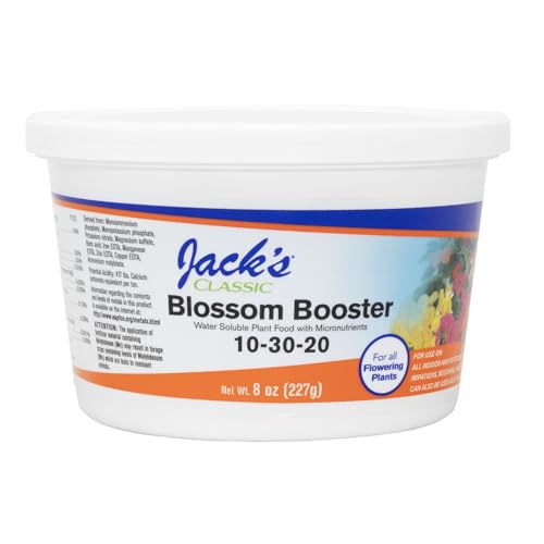 Jack's Classic 10-30-20 Blossom Booster Water-Soluble Fertilizer, 8oz | Powdered Plant Food, Targeted Micronutrient Package