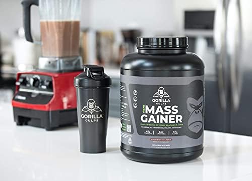 Gorilla Gulps – Mocha Vegan Mass Gainer – 5 lb Natural High Calorie Protein Powder – GMO, Gluten, Dairy