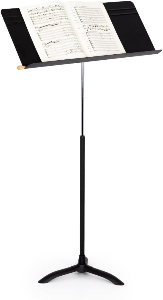 Manhasset Fourscore Music Stand – Extra-Wide 32" Desk for Large Scores & Ensembles – Durable Aluminum, Friction Height Adjust