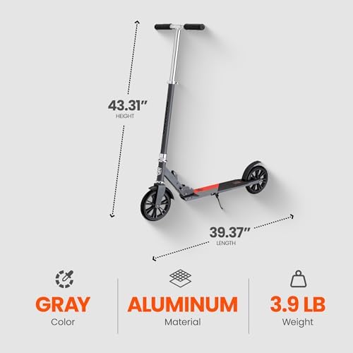 Mongoose Trace Kick Scooter for Youth Adult Boys and Girls, Quick-Release, Lightweight & Easy Folding Scooter, Bike Style Grips