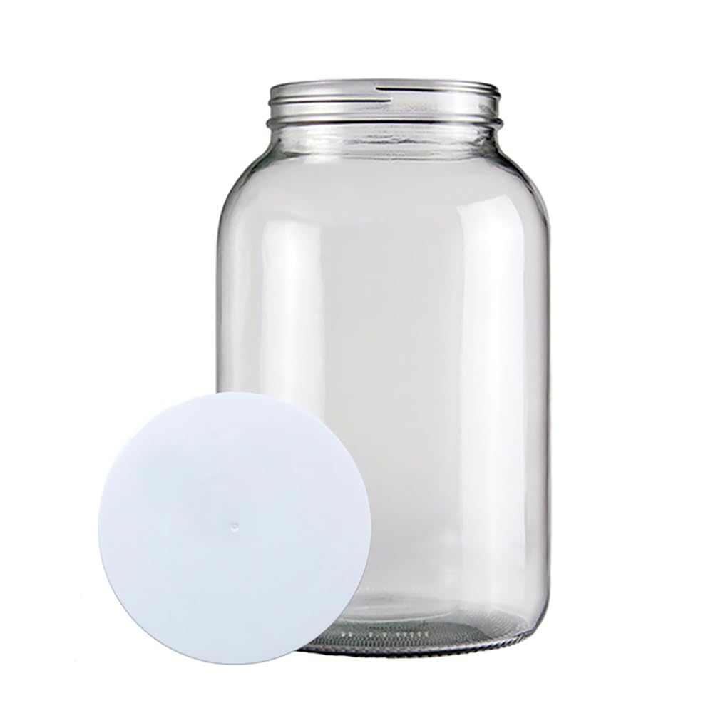 Home Brew Ohio One Gallon Wide Mouth Glass Jar and Lid for Vinegar Making