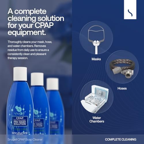 Snugell CPAP Soap Cleaner 8.4oz - Fresh Citrus Scent - Pre-Wash Solution - Mask and Hose Cleaning Soap - Neutralizes Odor and Removes Body Oils from