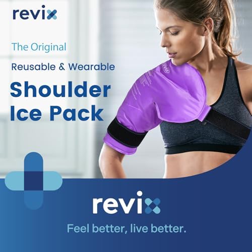 REVIX Shoulder Ice Pack Wrap for Rotator Cuff, Reusable Gel Cold Pack