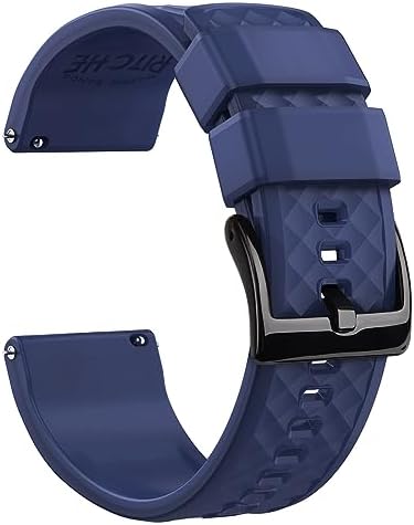 Ritche Christmas Gift Silicone Watch Bands 18mm 20mm 22mm 24mm Quick Release Rubber Watch Bands for Men, White Elephant Gifts