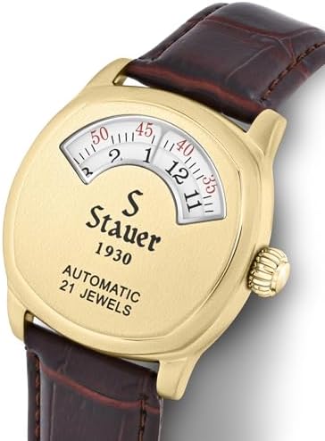 Stauer 1930 Dashtronic Watch Cotswold Genuine Men's Automatic Watch with Leather Band and Stainless Steel Case 21-Jewel Movement and 3-ATM Water Resistant