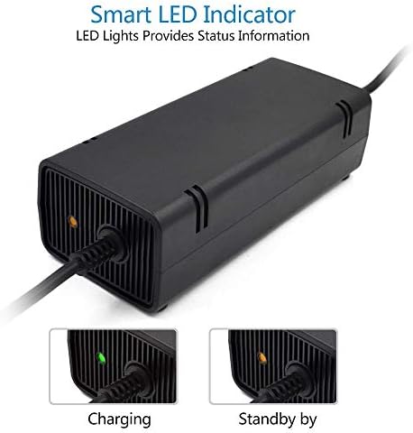 Xbox 360 Slim Power Supply, Quiet AC Charger 100-240V Power Brick for Xbox 360 Slim ONLY