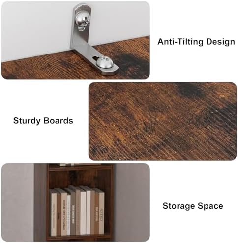 6-Tier Tall Narrow Bookshelf, 70.5" Skinny Thin Bookcase, Brown | Corner Shelf Slim Storage Cabinet