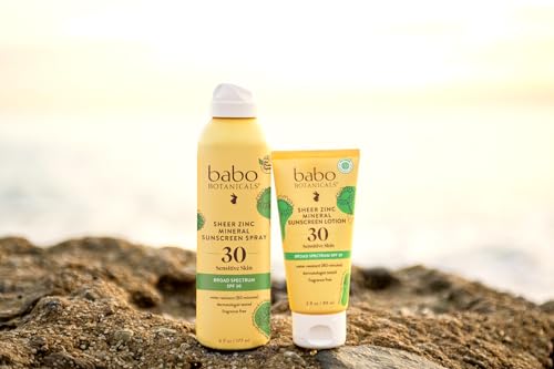 Babo Botanicals Sheer Zinc Mineral Sunscreen Lotion SPF30 - Natural Zinc Oxide - Shea Butter - Face & Body - Water Resistant - Fragrance-Free - EWG Verified - Vegan - For all ages - 1 or 2 Pack