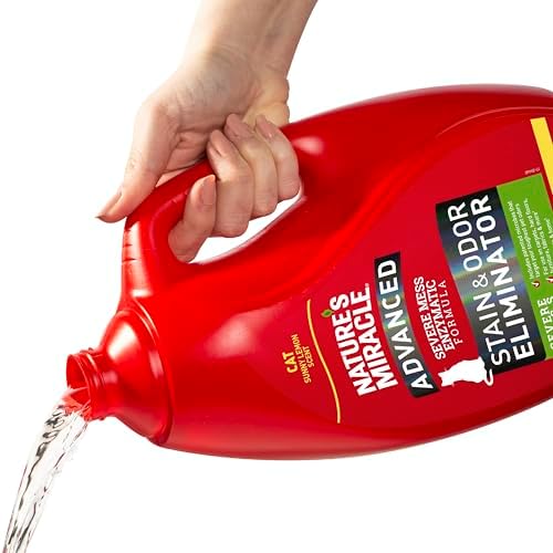 Nature’s Miracle Advanced Cat Stain & Odor Eliminator, Severe Mess, 32 oz | Enzymatic Cleaner Eliminates the Toughest Cat Messes, For Use on Multiple Surfaces, Safe For Pets and Home*, Fresh Scent