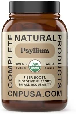 CNP | Organic Psyllium Husk Capsules 660mg - Fiber Caps, Colon Cleanse Aid