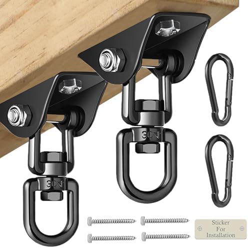 Heavy Duty Swing Hangers for Wooden Sets 2000 LB Capacity Hammock Hanger 360 Swivel Stainless Steel Swing Hardware Accessories 2 Packs for Porch